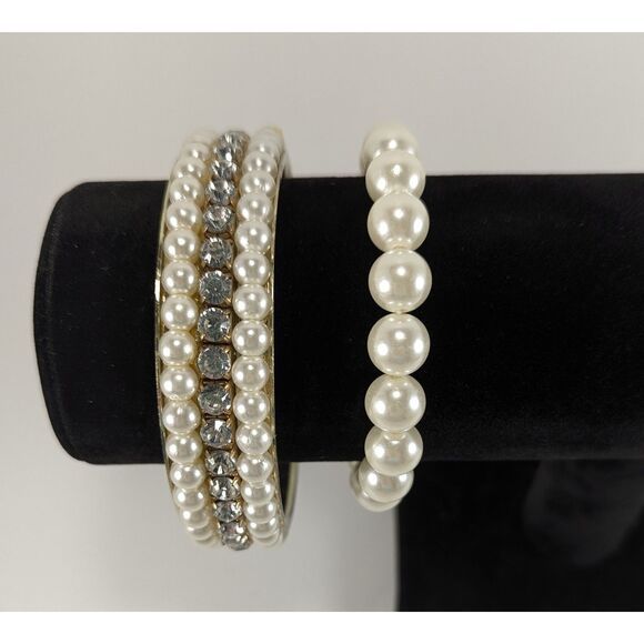 Pearl Rhinestone Bangle - Picture 3 of 7
